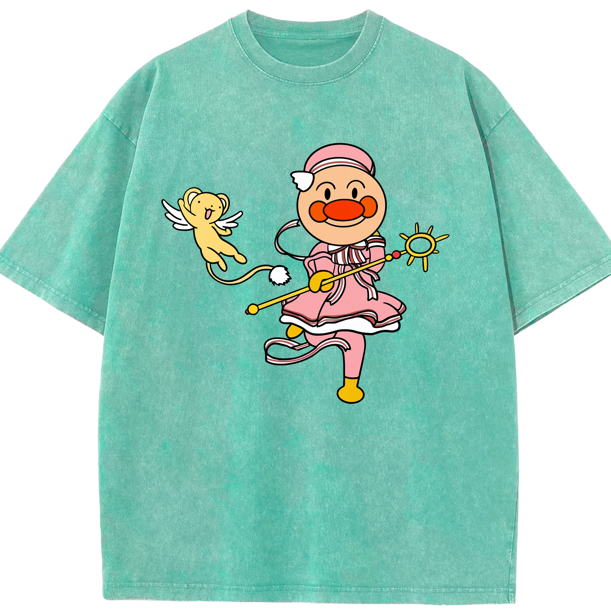 （画像用） アンパンマン Anpanman 綿100% ヴィンテージ風 半袖Tシャツ（フロントプリント）